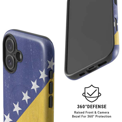 Bosnia and Herzegovina Flag Distressed iPhone 16 Plus Magsafe Impact Case
