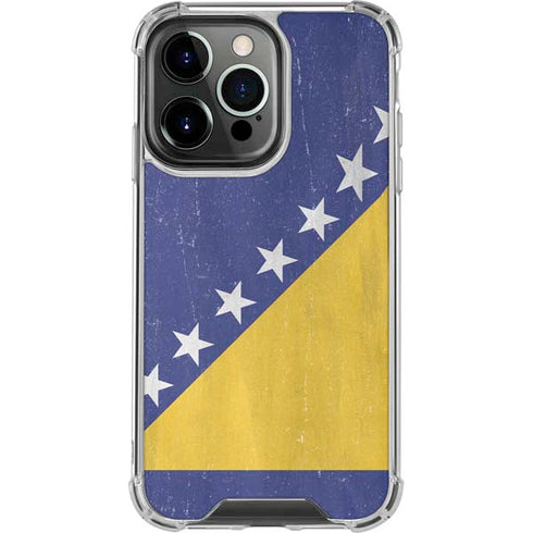 Bosnia and Herzegovina Flag Distressed iPhone 16 Pro Clear Case