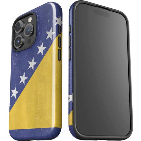 Bosnia and Herzegovina Flag Distressed iPhone 16 Pro Max Impact Case