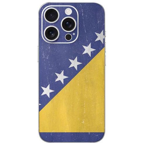 Bosnia and Herzegovina Flag Distressed iPhone 16 Pro Skin