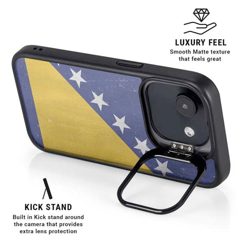Bosnia and Herzegovina Flag Distressed iPhone 16e Kickstand Case