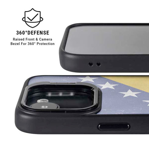 Bosnia and Herzegovina Flag Distressed iPhone 16e Kickstand Case