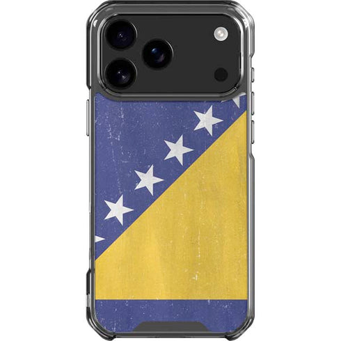 Bosnia and Herzegovina Flag Distressed iPhone 18 Pro Max Clear Case
