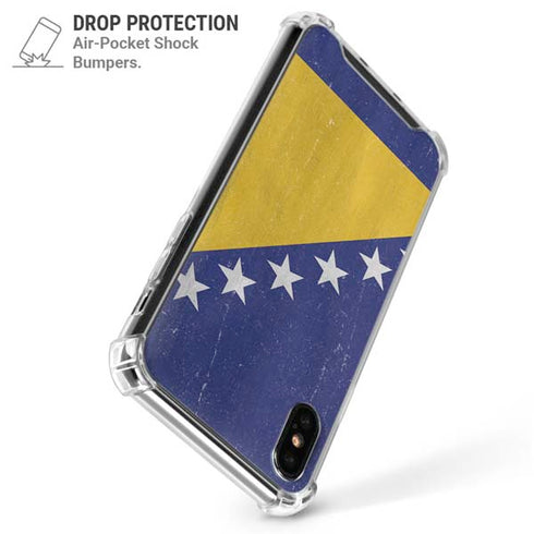 Bosnia and Herzegovina Flag Distressed iPhone X/XS Clear Case