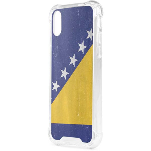 Bosnia and Herzegovina Flag Distressed iPhone XS Clear Case