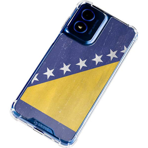 Bosnia and Herzegovina Flag Distressed Moto G 5G (2024) Clear Case