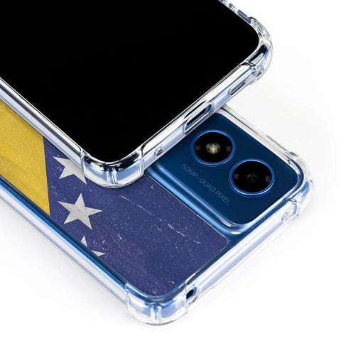 Bosnia and Herzegovina Flag Distressed Moto G 5G (2024) Clear Case