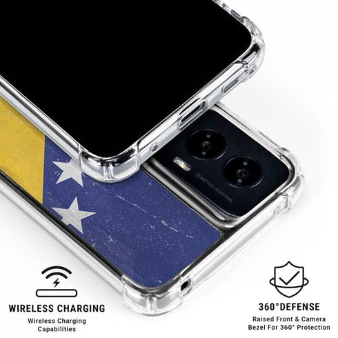 Bosnia and Herzegovina Flag Distressed Moto G Power 5G (2024) Clear Case