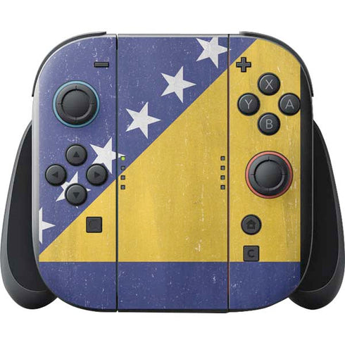 Bosnia and Herzegovina Flag Distressed Nintendo Switch 2 (2025) with Joy-Con Skin