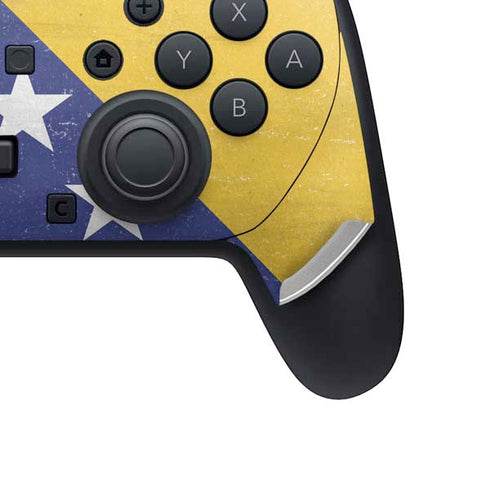 Bosnia and Herzegovina Flag Distressed Nintendo Switch 2 (2025) Pro Controller Skin