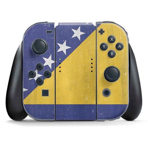 Bosnia and Herzegovina Flag Distressed Nintendo Switch (2017-2021) Joy-Con Controller Skin