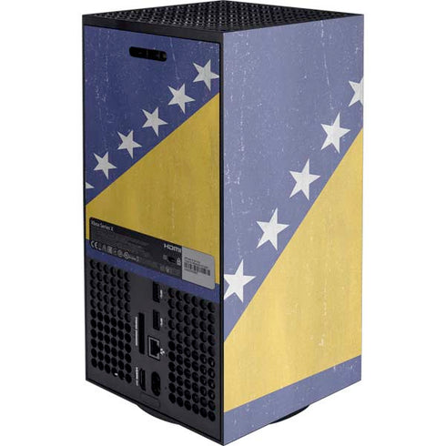 Bosnia and Herzegovina Flag Distressed XBox Series X Digital Edition Console Skin