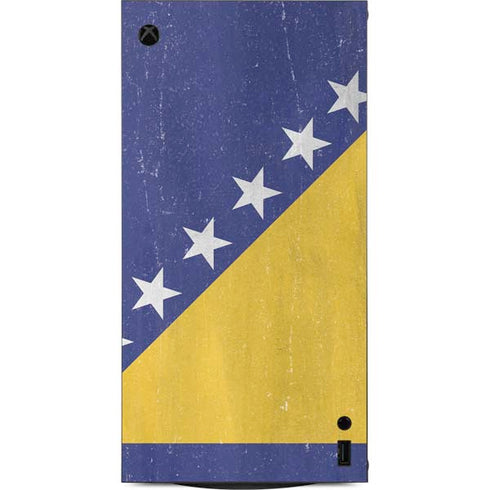 Bosnia and Herzegovina Flag Distressed XBox Series X Digital Edition Console Skin