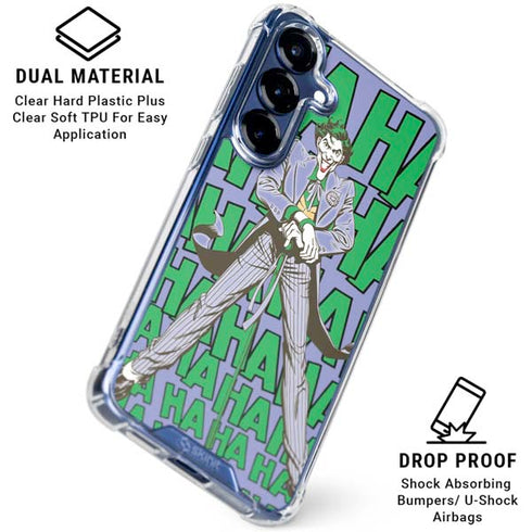 DC Comics The Joker Vintage pose pattern Galaxy S25 Clear Case