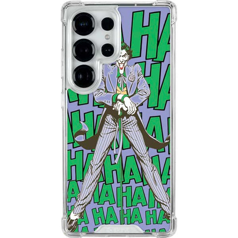 DC Comics The Joker Vintage pose pattern Galaxy S25 Ultra Clear Case