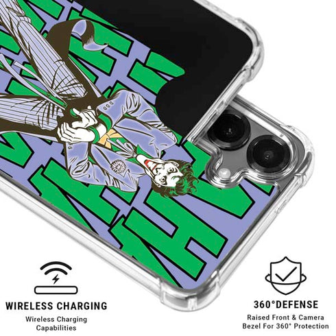 DC Comics The Joker Vintage pose pattern Galaxy S26 Clear Case