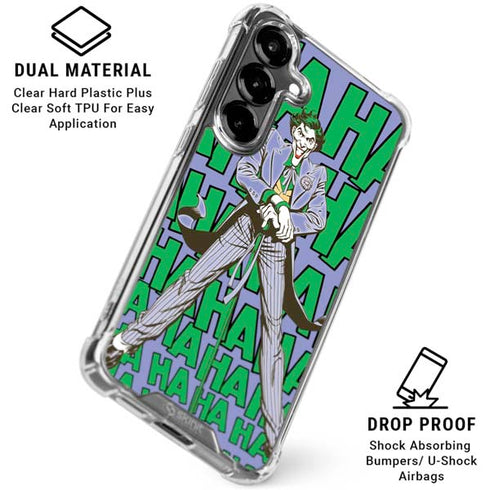 DC Comics The Joker Vintage pose pattern Galaxy S26 Clear Case