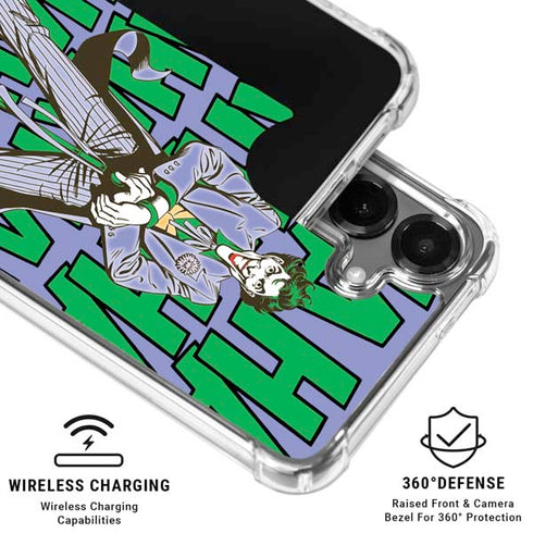 DC Comics The Joker Vintage pose pattern Galaxy S26 Plus Clear Case