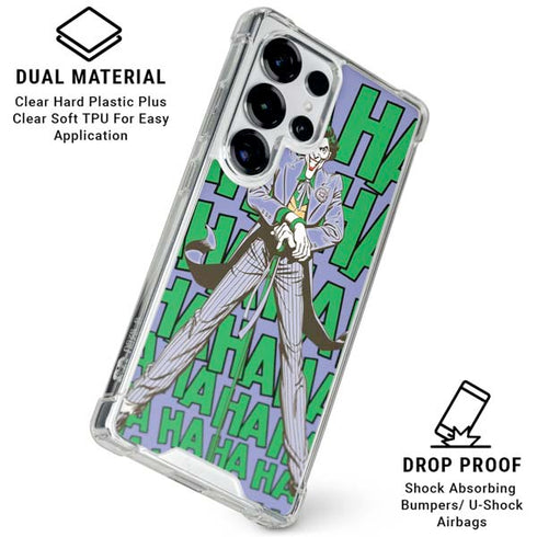 DC Comics The Joker Vintage pose pattern Galaxy S26 Ultra Clear Case
