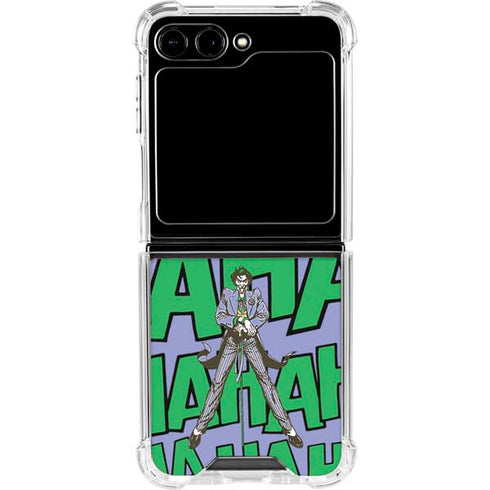 DC Comics The Joker Vintage pose pattern Galaxy Z Flip6 Clear Case
