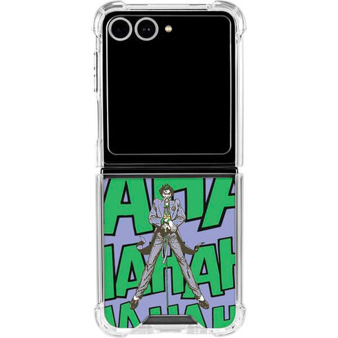 DC Comics The Joker Vintage pose pattern Galaxy Z Flip7 Clear Case