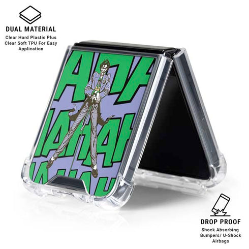 DC Comics The Joker Vintage pose pattern Galaxy Z Flip7 Clear Case