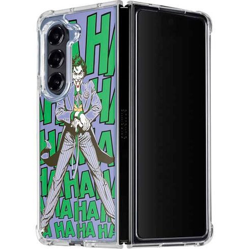 DC Comics The Joker Vintage pose pattern Galaxy Z Fold5 5G Clear Case