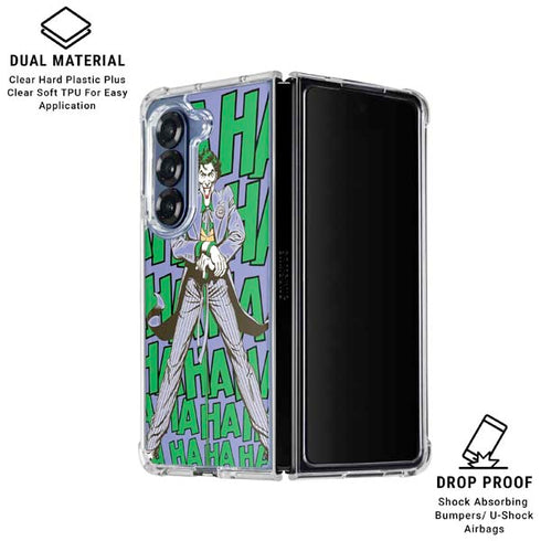 DC Comics The Joker Vintage pose pattern Galaxy Z Fold6 Clear Case
