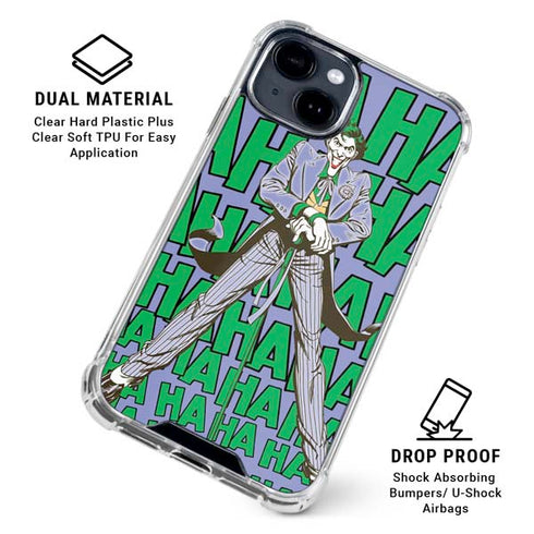 DC Comics The Joker Vintage pose pattern iPhone 15 Clear Case