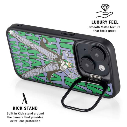 DC Comics The Joker Vintage pose pattern iPhone 15 Kickstand Case