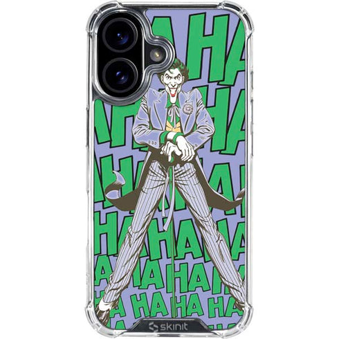 DC Comics The Joker Vintage pose pattern iPhone 16 Plus Clear Case