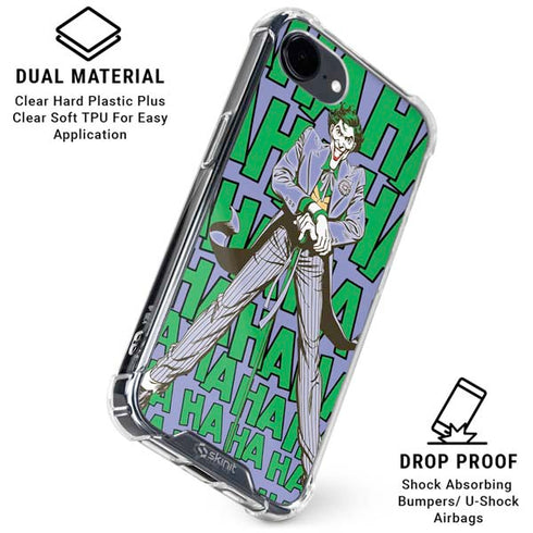 DC Comics The Joker Vintage pose pattern iPhone 16e Clear Case