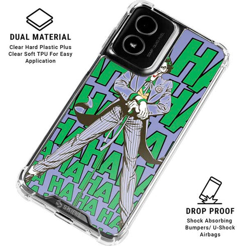 DC Comics The Joker Vintage pose pattern Moto G Power 5G (2024) Clear Case