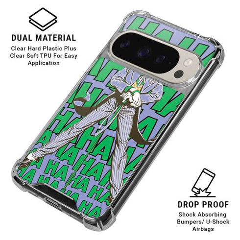 DC Comics The Joker Vintage pose pattern Pixel 9/9 Pro Clear Case