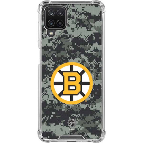 NHL Boston Bruins Camo Galaxy A12 Clear Case