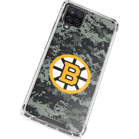 NHL Boston Bruins Camo Galaxy A12 Clear Case