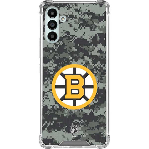 NHL Boston Bruins Camo Galaxy A13 5G Clear Case