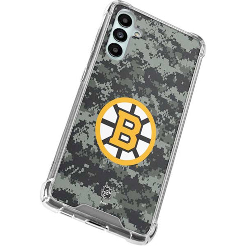 NHL Boston Bruins Camo Galaxy A14 5G Clear Case