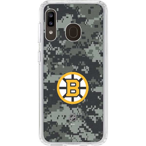 NHL Boston Bruins Camo Galaxy A20 Clear Case