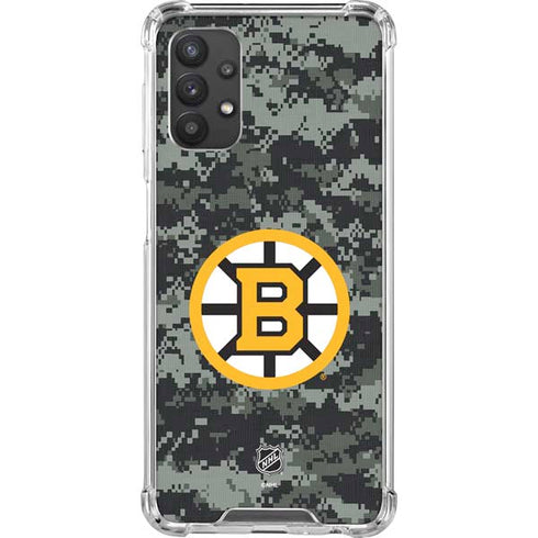 NHL Boston Bruins Camo Galaxy A32 5G Clear Case