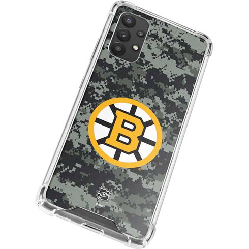 NHL Boston Bruins Camo Galaxy A32 5G Clear Case