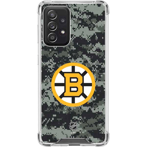 NHL Boston Bruins Camo Galaxy A52 5G Clear Case