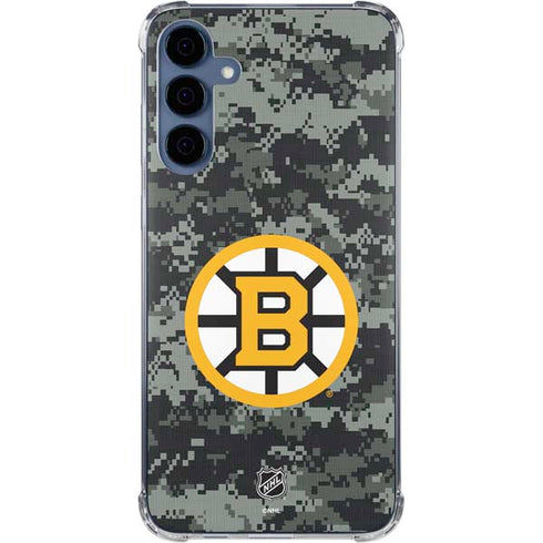 NHL Boston Bruins Camo Galaxy A55 5G Clear Case