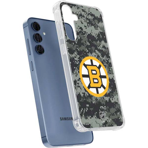 NHL Boston Bruins Camo Galaxy A55 5G Clear Case