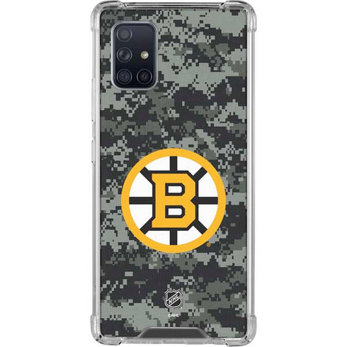NHL Boston Bruins Camo Galaxy A71 5G Clear Case