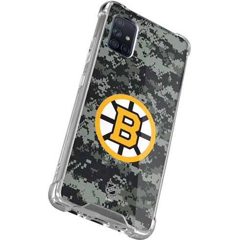 NHL Boston Bruins Camo Galaxy A71 5G Clear Case