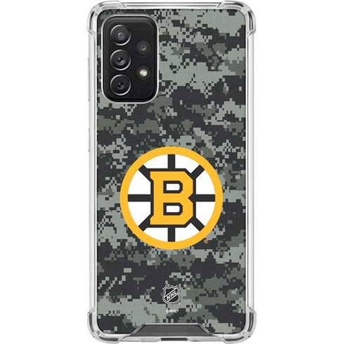 NHL Boston Bruins Camo Galaxy A72 5G Clear Case