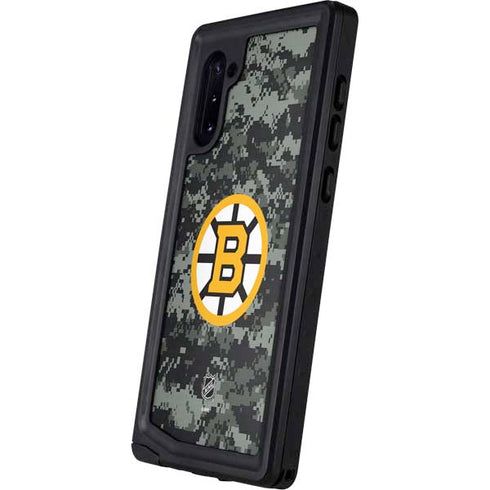 NHL Boston Bruins Camo Galaxy Note 10 Waterproof Case