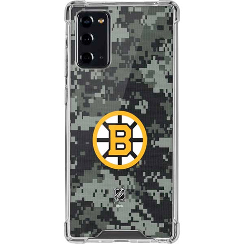 NHL Boston Bruins Camo Galaxy Note20 5G Clear Case
