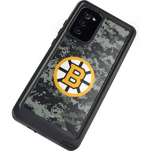 NHL Boston Bruins Camo Galaxy Note20 5G Waterproof Case